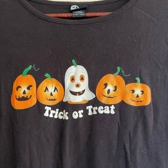 Women's XL Black Pumpkin Halloween Long Sleeve Top - Picture 2 of 3